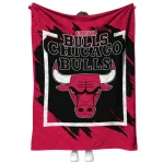 chicago bulls block border red quilt blanket best selling
