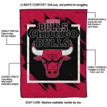chicago bulls block border red quilt blanket best selling