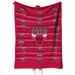 chicago bulls handdrawn stripes red quilt blanket best selling