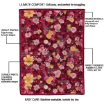 chicago bulls hibiscus foliage red quilt blanket best selling