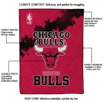 chicago bulls nba grunge red quilt blanket best selling