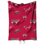 chicago bulls sketch lines red quilt blanket best selling