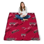 chicago bulls sketch lines red quilt blanket best selling