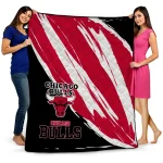 chicago bulls stroke art red white quilt blanket best selling