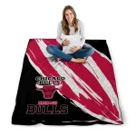 chicago bulls stroke art red white quilt blanket best selling