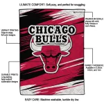 chicago bulls wild lines red white quilt blanket best selling