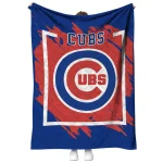 chicago cubs block border blue quilt blanket best selling