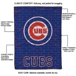 chicago cubs brick grid blue quilt blanket best selling