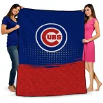 chicago cubs dot illusion blue quilt blanket best selling