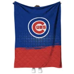 chicago cubs dot illusion blue quilt blanket best selling