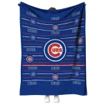 chicago cubs handdrawn stripes blue quilt blanket best selling