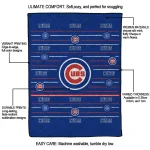 chicago cubs handdrawn stripes blue quilt blanket best selling