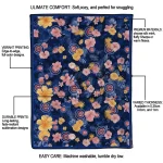 chicago cubs hibiscus foliage blue quilt blanket best selling