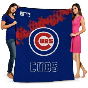 chicago cubs league patch blue quilt blanket best selling