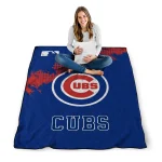 chicago cubs league patch blue quilt blanket best selling