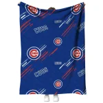 chicago cubs sketch lines blue quilt blanket best selling