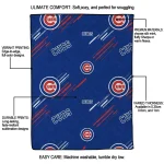chicago cubs sketch lines blue quilt blanket best selling