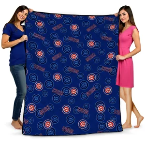 chicago cubs solid classic blue quilt blanket best selling