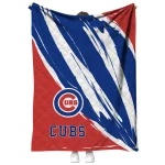 chicago cubs stroke art blue white quilt blanket best selling