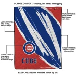 chicago cubs stroke art blue white quilt blanket best selling