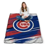 chicago cubs wild lines blue white quilt blanket best selling