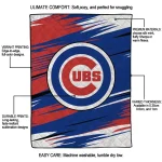 chicago cubs wild lines blue white quilt blanket best selling