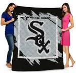 chicago white sox block border black quilt blanket best selling