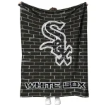 chicago white sox brick grid black quilt blanket best selling