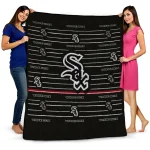 chicago white sox handdrawn stripes black quilt blanket best selling