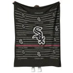 chicago white sox handdrawn stripes black quilt blanket best selling