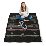 chicago white sox handdrawn stripes black quilt blanket best selling