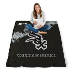 chicago white sox league patch black quilt blanket best selling