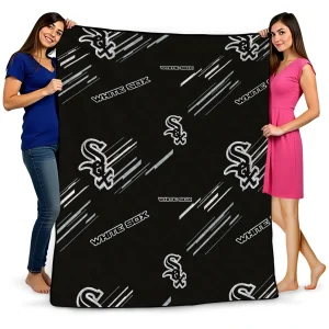 chicago white sox sketch lines black quilt blanket best selling