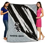 chicago white sox stroke art black white quilt blanket best selling