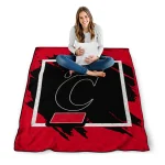 cincinnati bearcats block border red quilt blanket best selling