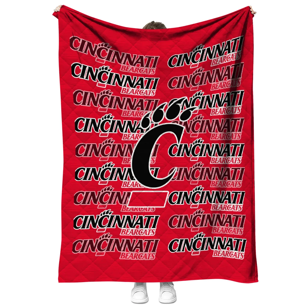 cincinnati bearcats bold red quilt blanket fashion forward