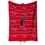 cincinnati bearcats handdrawn stripes red quilt blanket best selling