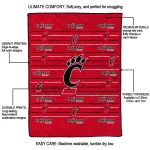 cincinnati bearcats handdrawn stripes red quilt blanket best selling
