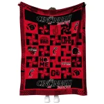 cincinnati bearcats helmet heart red quilt blanket best selling