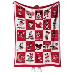 cincinnati bearcats mickey mouse motif red white quilt blanket best selling