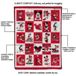 cincinnati bearcats mickey mouse motif red white quilt blanket best selling