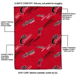 cincinnati bearcats sketch lines red quilt blanket best selling