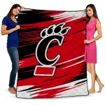 cincinnati bearcats wild lines red white quilt blanket best selling