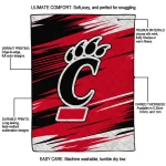 cincinnati bearcats wild lines red white quilt blanket best selling