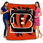 Cincinnati Bengals Block Border Orange Quilt Blanket 1 cincinnati bengals block border orange quilt blanket best selling