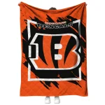 cincinnati bengals block border orange quilt blanket best selling