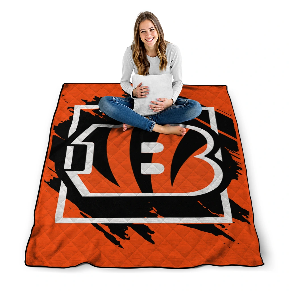 cincinnati bengals block border orange quilt blanket high quality cincinnati bengals block border orange quilt blanket high quality