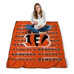 cincinnati bengals bold red orange quilt blanket best selling