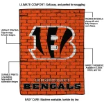 cincinnati bengals brick grid orange quilt blanket best selling