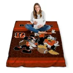 cincinnati bengals disney football orange quilt blanket best selling